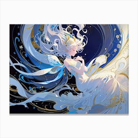 Girl With White Hair Canvas Print