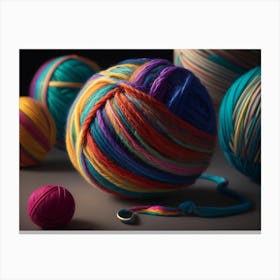 Vibrant Balls Of Yarn Canvas Print