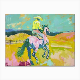 Neon Cowboy In Black Hills South Dakota 1 Painting Canvas Print