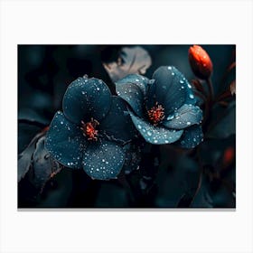 Dark moody flowers Canvas Print