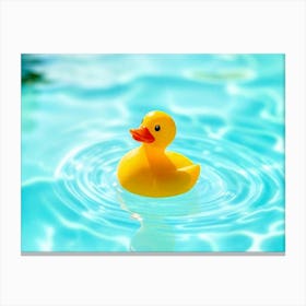 Rubber Duck In The Pool Canvas Print