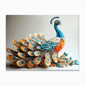 3d Carton Peacock 7 Canvas Print