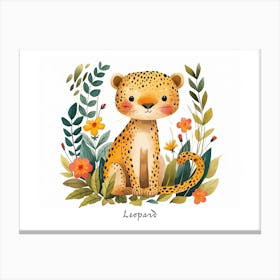 Little Floral Leopard 3 Poster Canvas Print