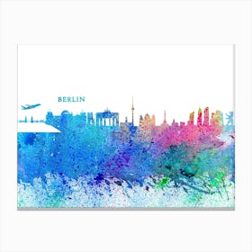 Berlin Germany Skyline Splash Canvas Print