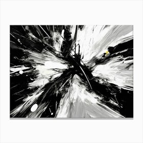 Movement Abstract Black And White 1 Canvas Print