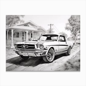 Ford Mustang Drawing 3 Canvas Print