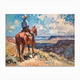 Cowboy In Mojave Desert Nevada 1 Canvas Print