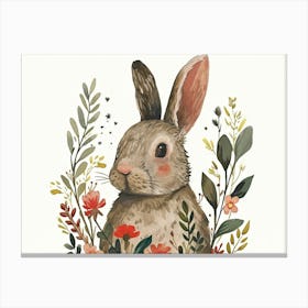 Little Floral Rabbit 2 Canvas Print