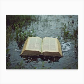 Open Book In Water Canvas Print