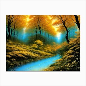 River In The Forest 4 Canvas Print