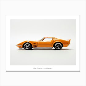 Toy Car 69 Corvette Racer Orange Poster Canvas Print
