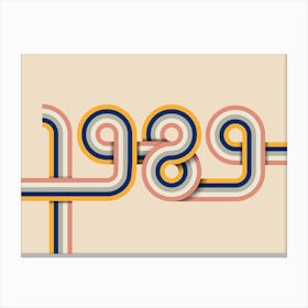1989 Retro Typography Canvas Print