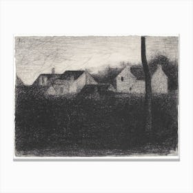 Landscape With Houses, Georges Seurat Canvas Print