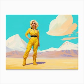 Yellow Desert Pilot Canvas Print