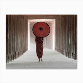 Buddhist Monks Traditional Clothes,Asia Backlight And Colorful Canvas Print