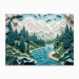 Landscape Paper Art Canvas Print