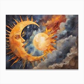 Sun and Moon 7 Canvas Print