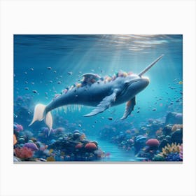 Magical Unicorn-Wale Fantasy Canvas Print