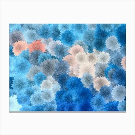 Blue And Pink Flowers Canvas Print