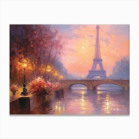 Paris, Eiffel Tower At Sunset 2 Canvas Print