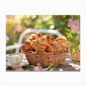 Coffee And Croissants 1 Canvas Print