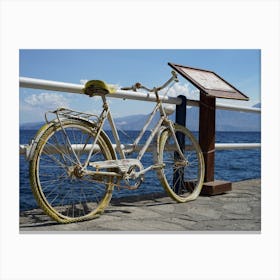 Old Bicycle By The Sea Canvas Print