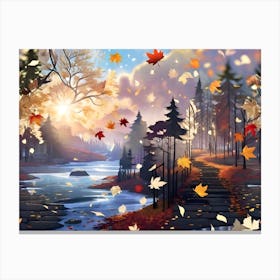 Autumn Landscape Painting Canvas Print