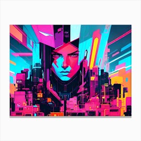 Cyberpunk City Canvas Print