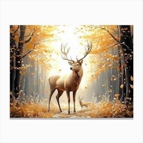 Deer In The Forest 1 Canvas Print