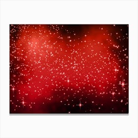 Cherry Red Shining Star Background Canvas Print