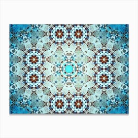 Blue Star Abstract Pattern 2 Canvas Print