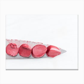 Pink Lipstick On A Knife Canvas Print