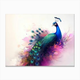 Peacock Abstract Canvas Print