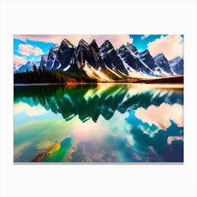 Mountains Reflected In A Lake Canvas Print
