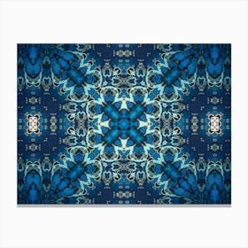 Alcohol Ink And Digital Processing Blue Pattern 5 Canvas Print