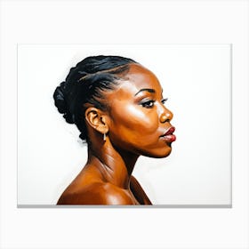 Side Profile Of Beautiful Woman Oil Painting 174 Canvas Print