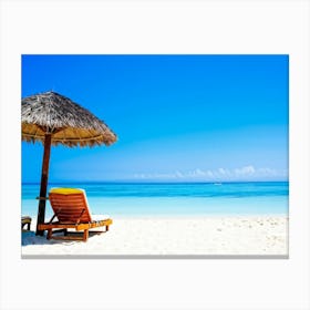 Relax Lounge Dream Ocean Beach Chair Idylli Holiday Rest Swim Shore Paradise Shoreline B (38) Canvas Print