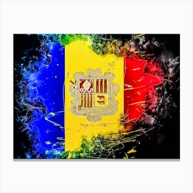 Flag Of Andorra Canvas Print