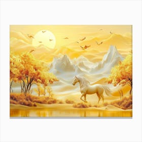 Golden Horse 2 Canvas Print