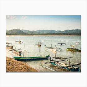 Small Fishing Boats On The Beach Canvas Print