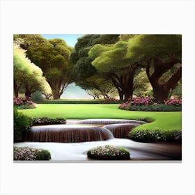 Waterfall In The Park Canvas Print