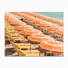 Italian Beach Umbrellas Canvas Print