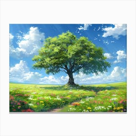 Tree In The Meadow Canvas Print