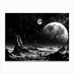Space Abstract Black And White 7 Canvas Print