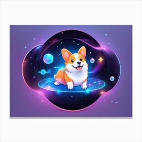 Corgi In Space 10 Canvas Print