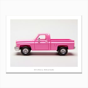 Toy Car 83 Chevy Silverado Pink Poster Canvas Print