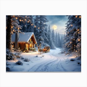 Sleigh In The Snow Canvas Print