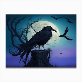 The Raven Ascends on Zephyrs Sincere Canvas Print