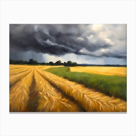 Stormy Wheat Field Abstract 3 Canvas Print