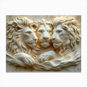 A Captivating 3d Art Featuring Stunning Lions Canvas Print